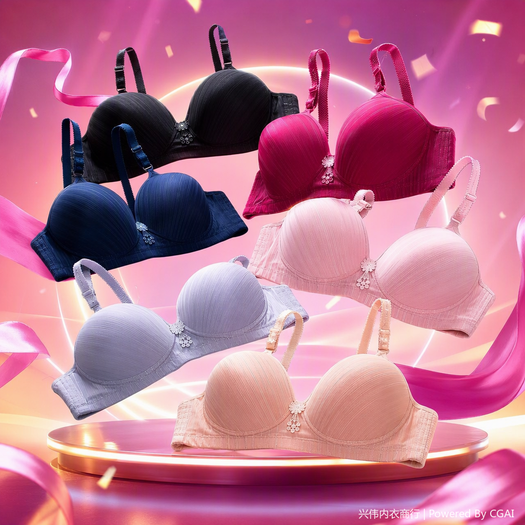 Multi-color lace comfortable bra and underwear set, sexy and breathable, a colorful combination for girls, trendy matching Specification image
