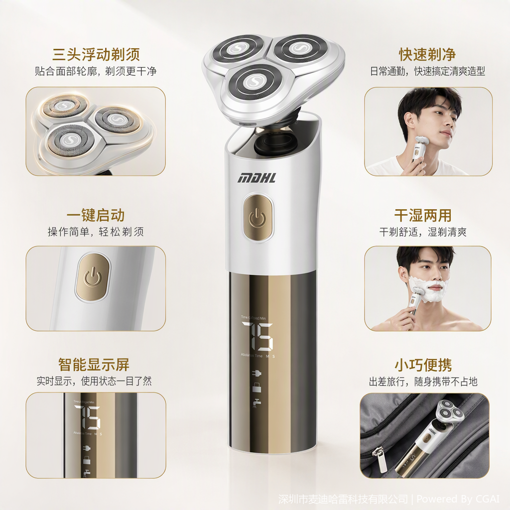 The imported electric shaver is a portable rechargeable men's shaving wonder. The multi-functional shaver has a new blade