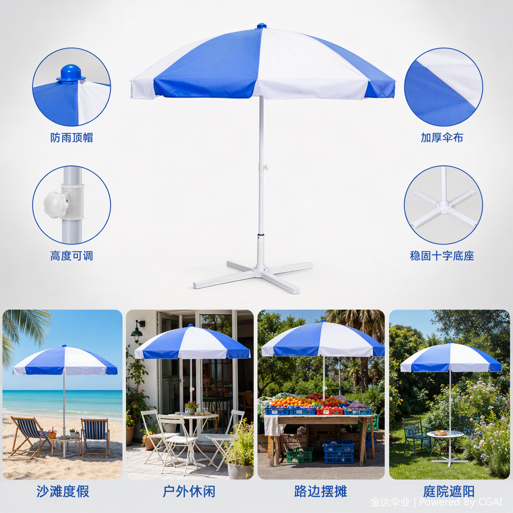 Multi-functional sun umbrella, rain and wind protection, portable outdoor sun umbrella, rain and sun dual-purpose, lightweight sun protection and wind protection umbrella Specification image