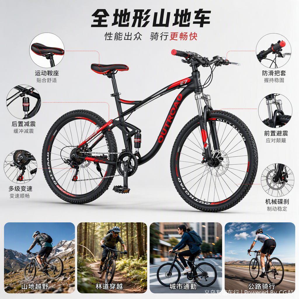 山地自行车骑行装备耐用防震多功能运动户外骑行用品全套配件