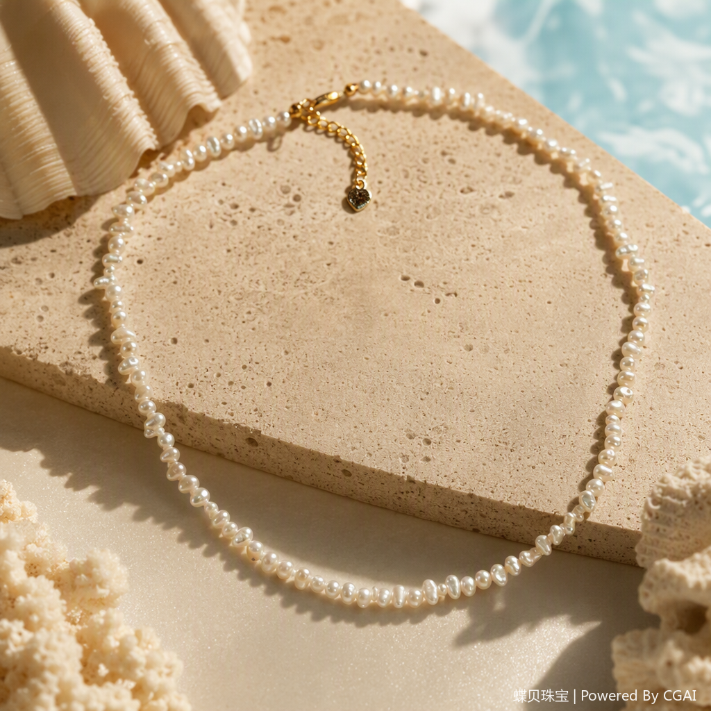 Elegant white pearl necklace, simple, fashionable and versatile, a classic gift accessory for women Specification image
