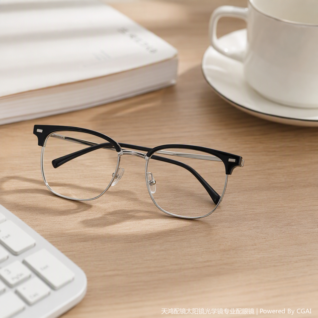 Fashionable and lightweight frame glasses, suitable for both men and women, simple and trendy spectacle frame accessories, versatile Specification image