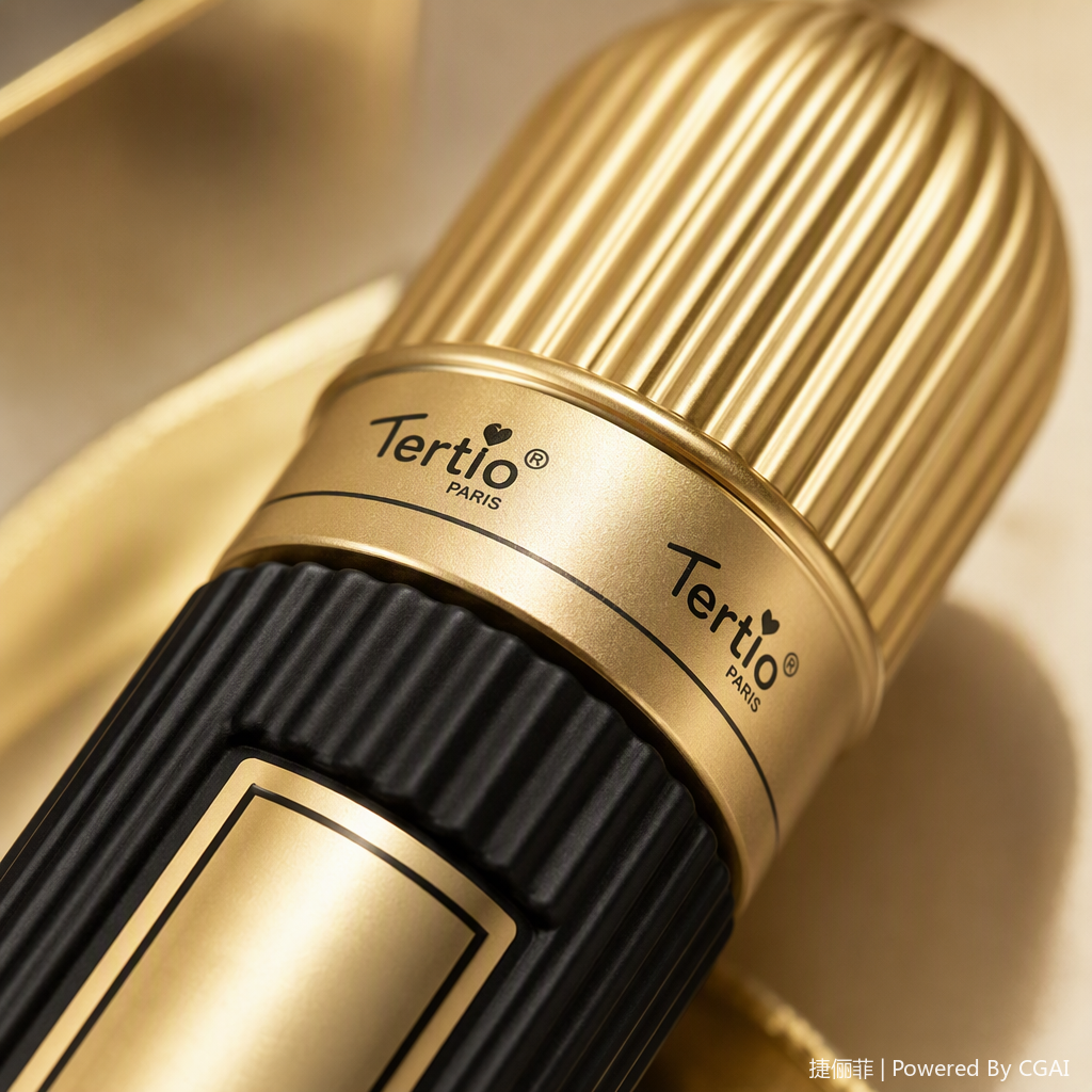 Golden bottle cap, black bottle body, fashionable, simple and high-end fragrance container, gift decoration Application Scenario
