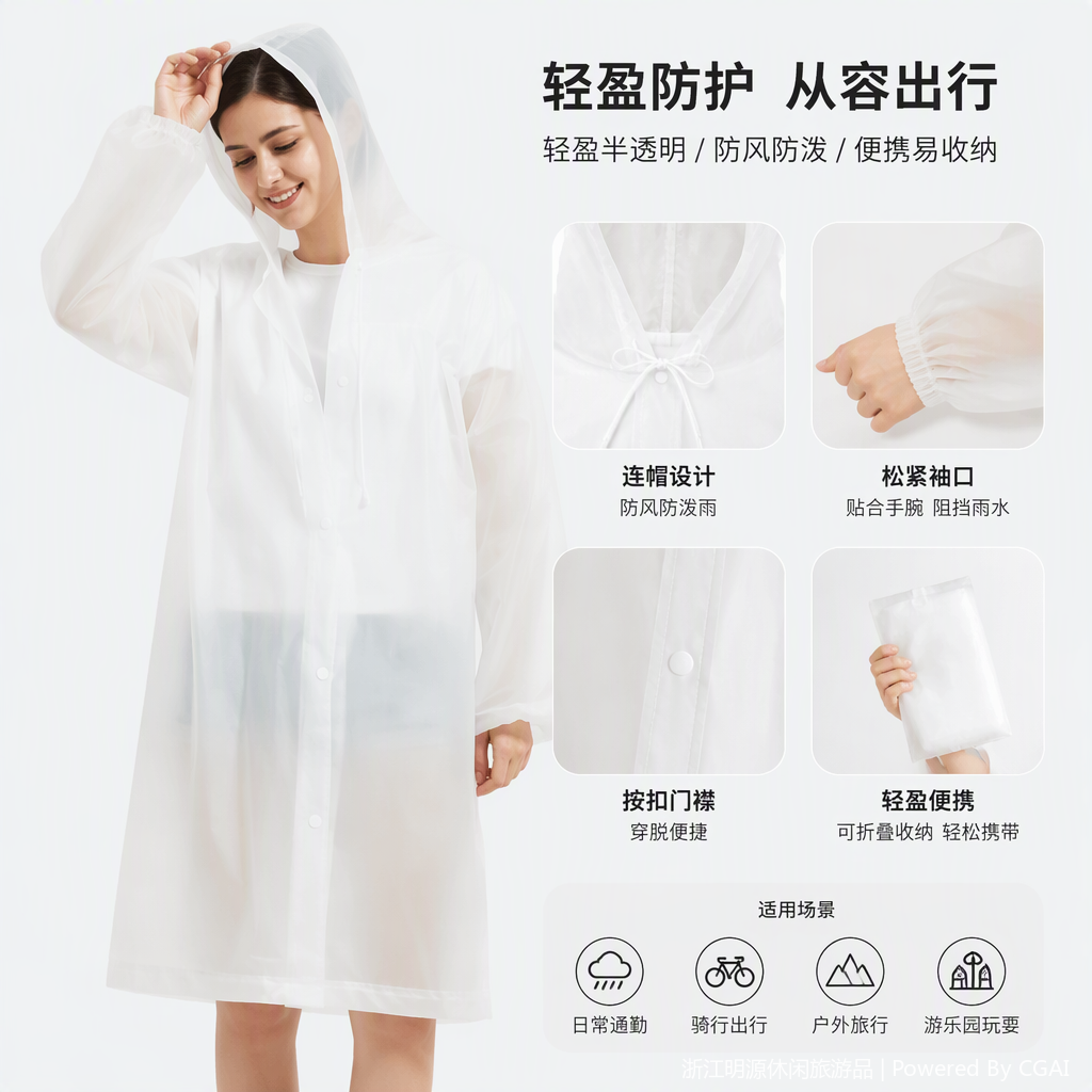 多功能分体雨衣防风遮阳防雨工具便携户外雨披防水防晒防风服装