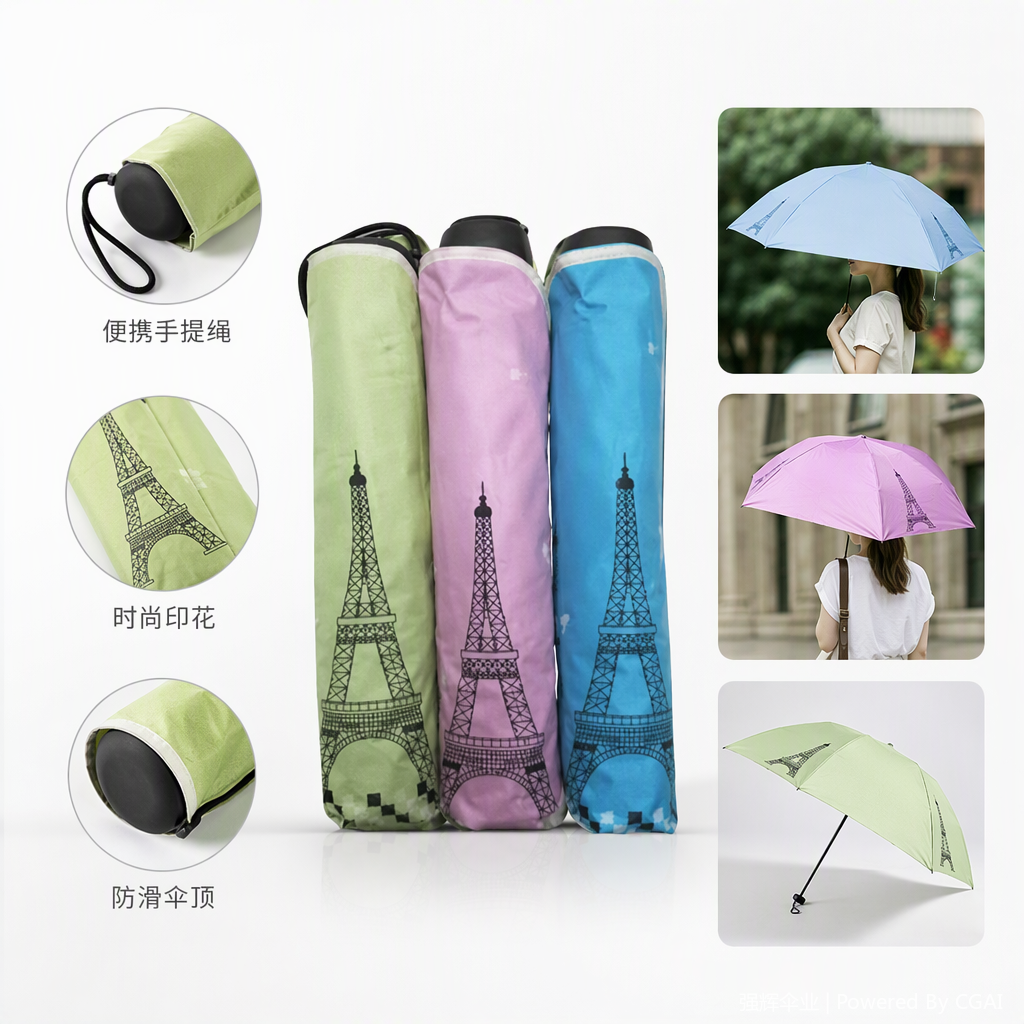 多功能防风遮阳防雨便携伞晴雨两用轻便折叠伞防晒防雨用品细节图