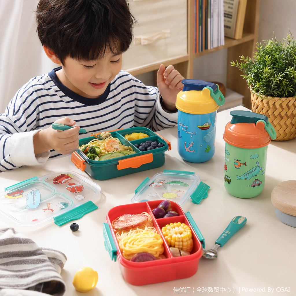 Sealed heat-resistant plastic lunch boxes, portable tableware storage boxes, family bento boxes, student use, multiple colors available Application Scenario