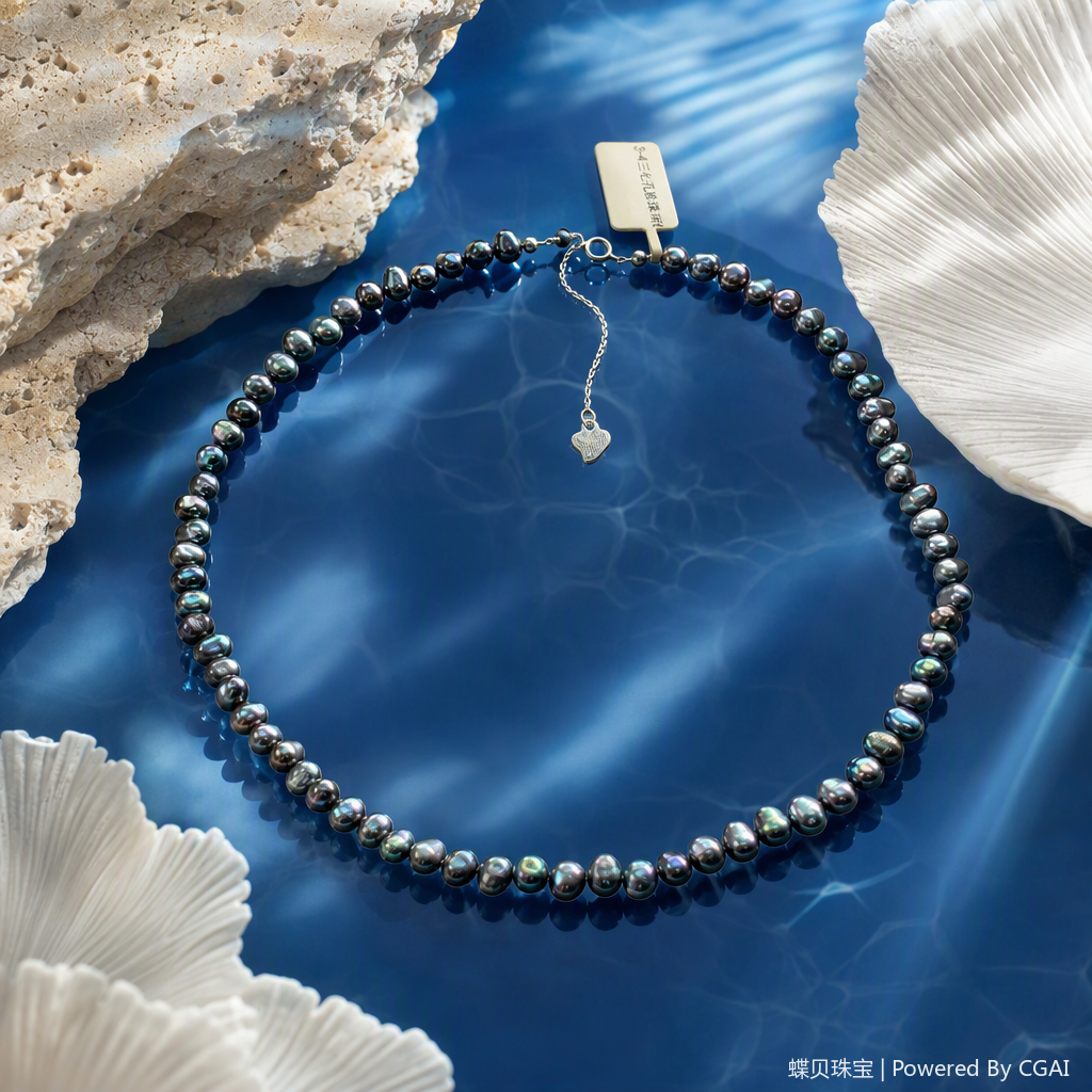 قلادة من اللؤلؤ الغامق اللون Specification image