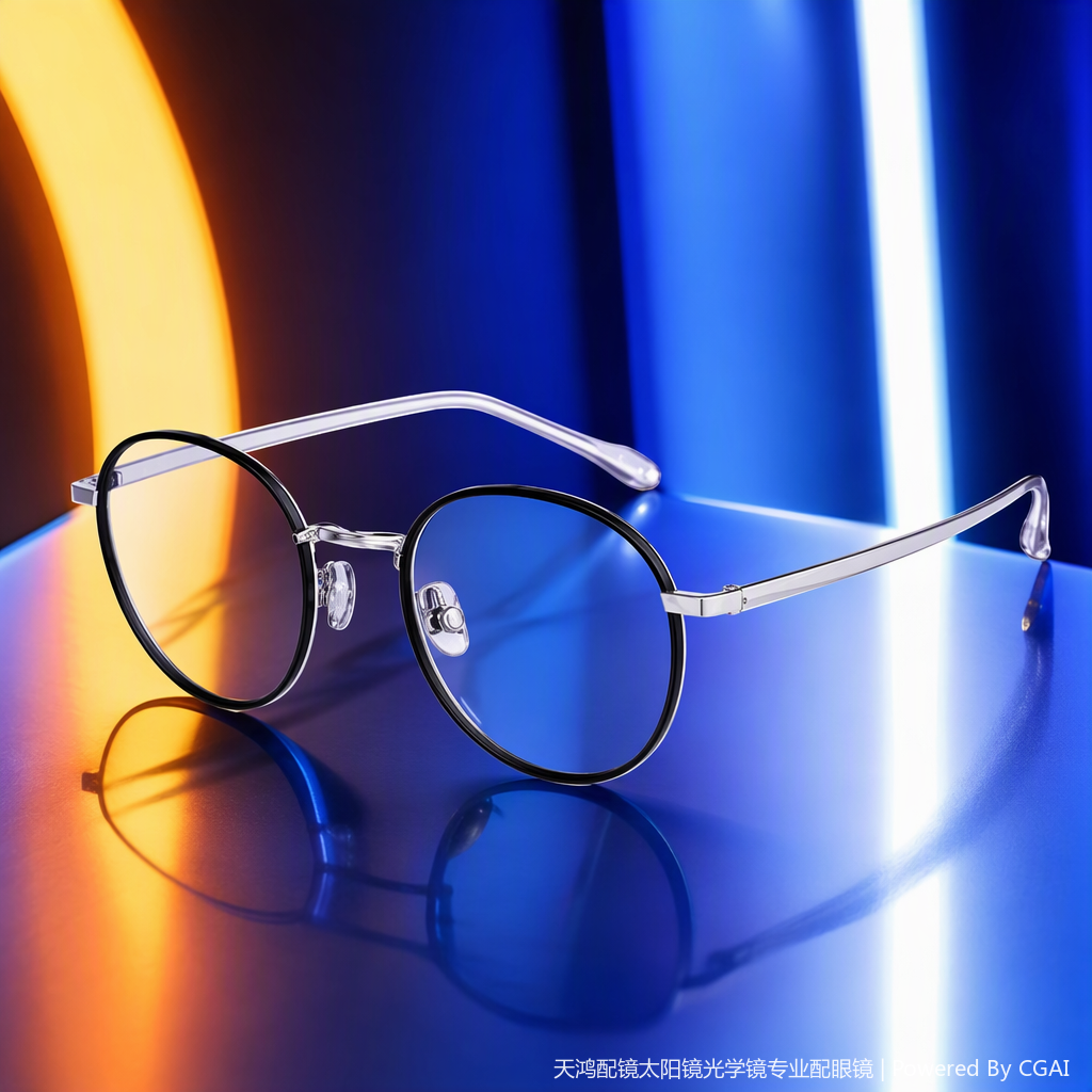 Fashionable and lightweight metal-framed glasses for both men and women, high-definition anti-blue light eye-protecting frames, trendy styles Specification image