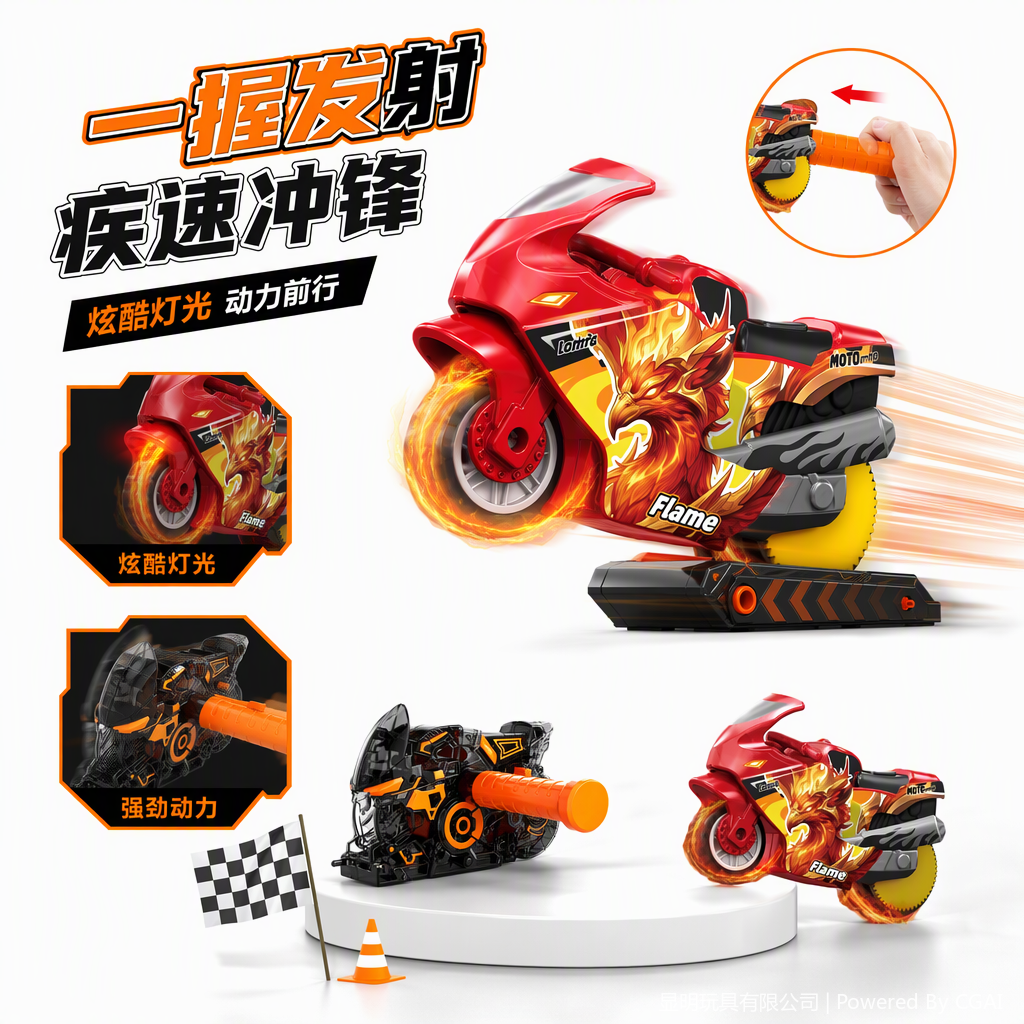 Green and black motorcycle toys with transmitter accessories, children's educational sports models, children's toy gifts