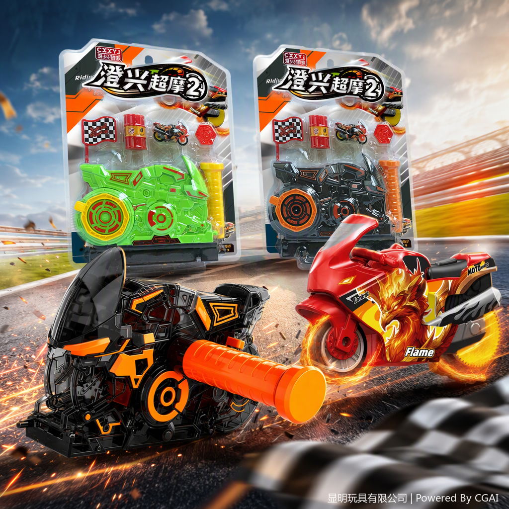 Green and black motorcycle toys with transmitter accessories, children's educational sports models, children's toy gifts Specification image