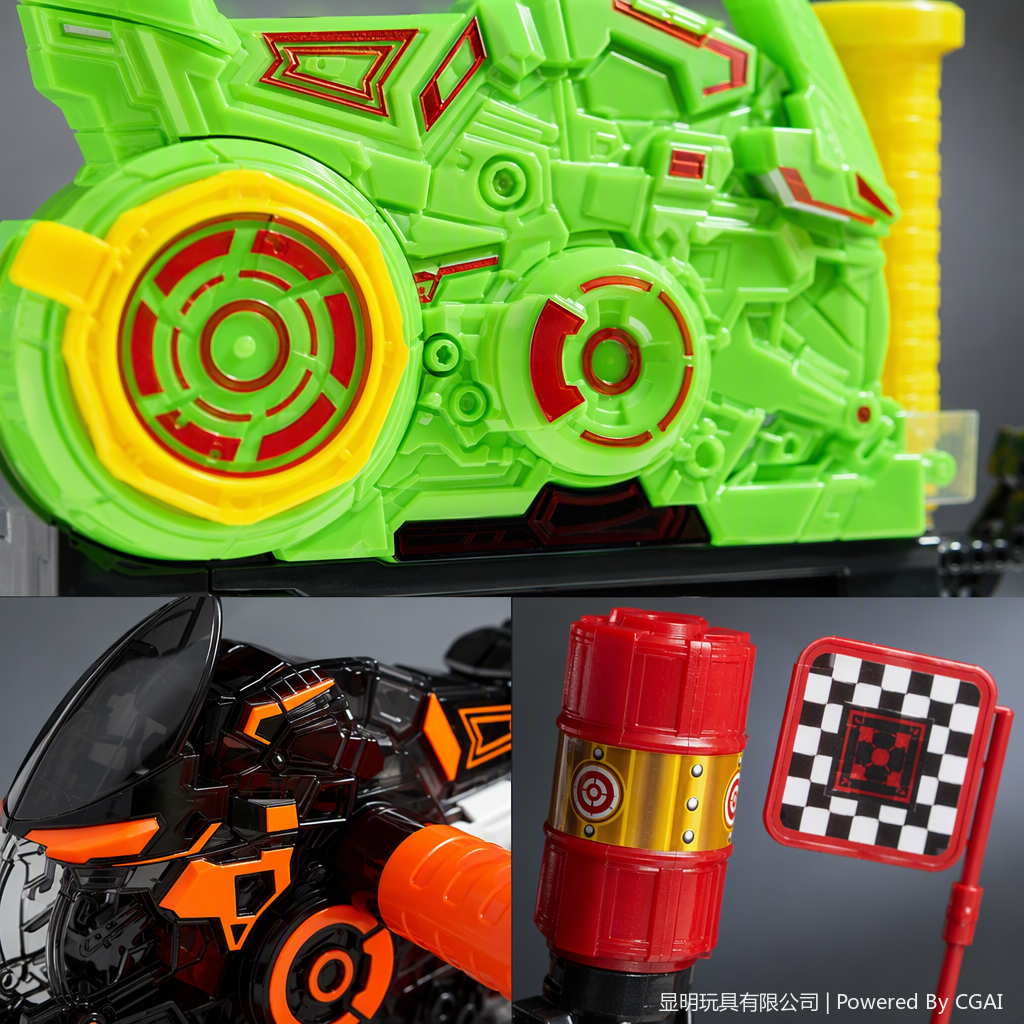 Green and black motorcycle toys with transmitter accessories, children's educational sports models, children's toy gifts Application Scenario