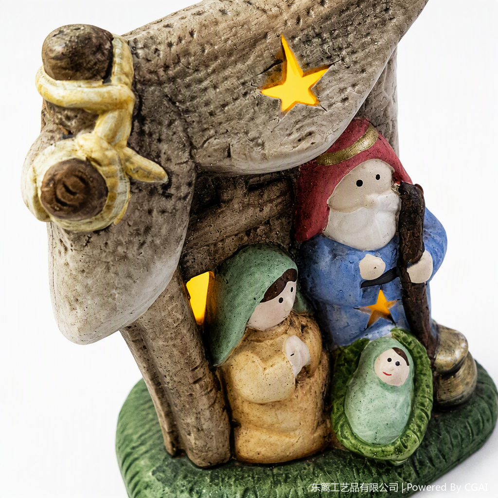 Painted Christmas ceramic ornaments, scenes of the Nativity of Jesus, Christmas decorations, family living room display gifts Application Scenario