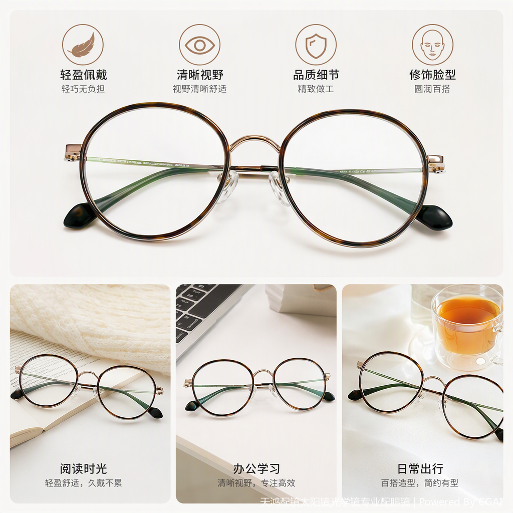 Fashionable and lightweight metal-framed glasses for both men and women, high-definition anti-glare goggles, a trendy style Application Scenario