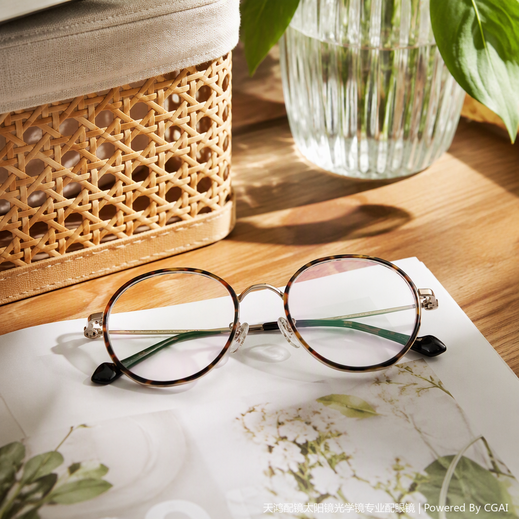 Fashionable and lightweight metal-framed glasses for both men and women, high-definition anti-glare goggles, a trendy style Specification image