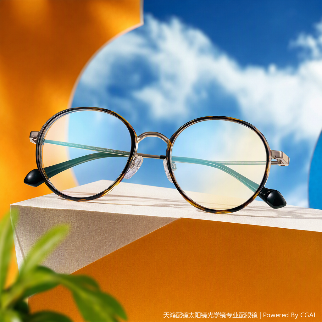 Fashionable and lightweight metal-framed glasses for both men and women, high-definition anti-glare goggles, a trendy style details Picture