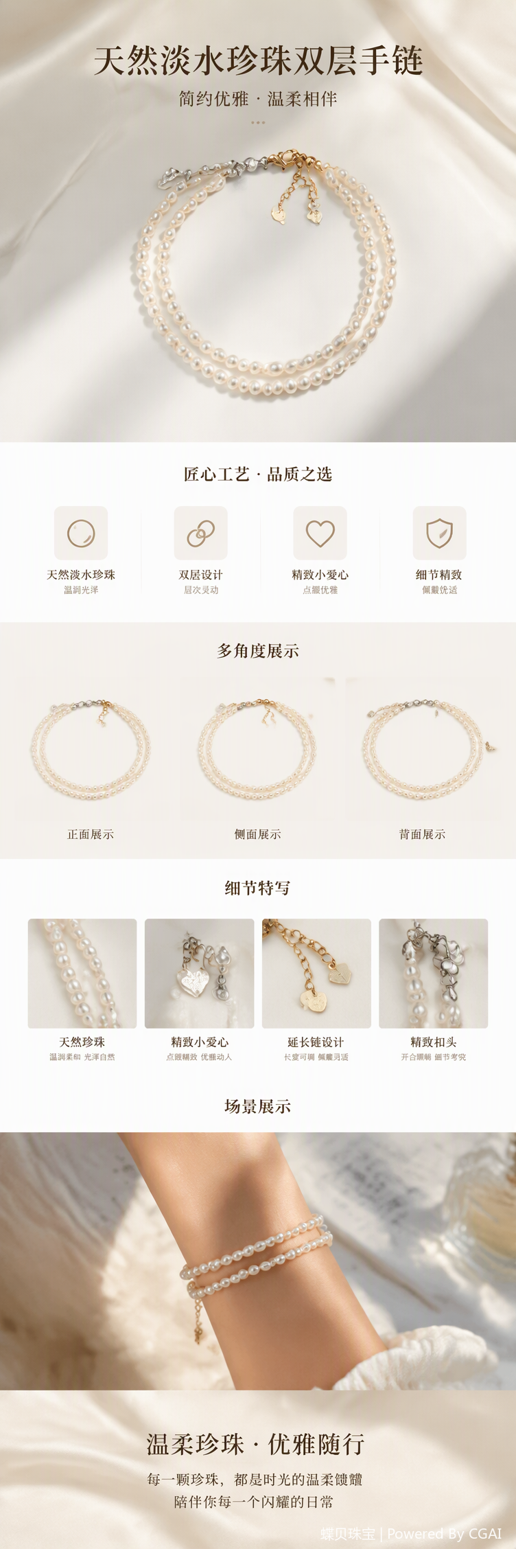 White background freshwater pearl necklace, silver clasp heart-shaped tag, gold clasp heart-shaped tag, natural pearl label. No return or exchange once torn pic 1