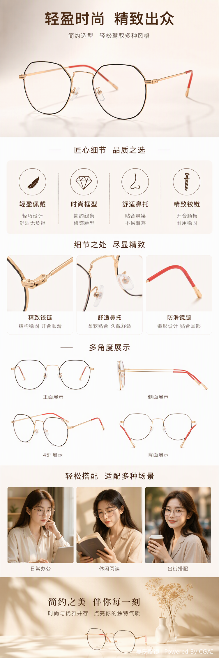 Moda oro bisel rojo espejo piernas gafas unisex tendencia hd polarizado gafas de sol montura pic 1