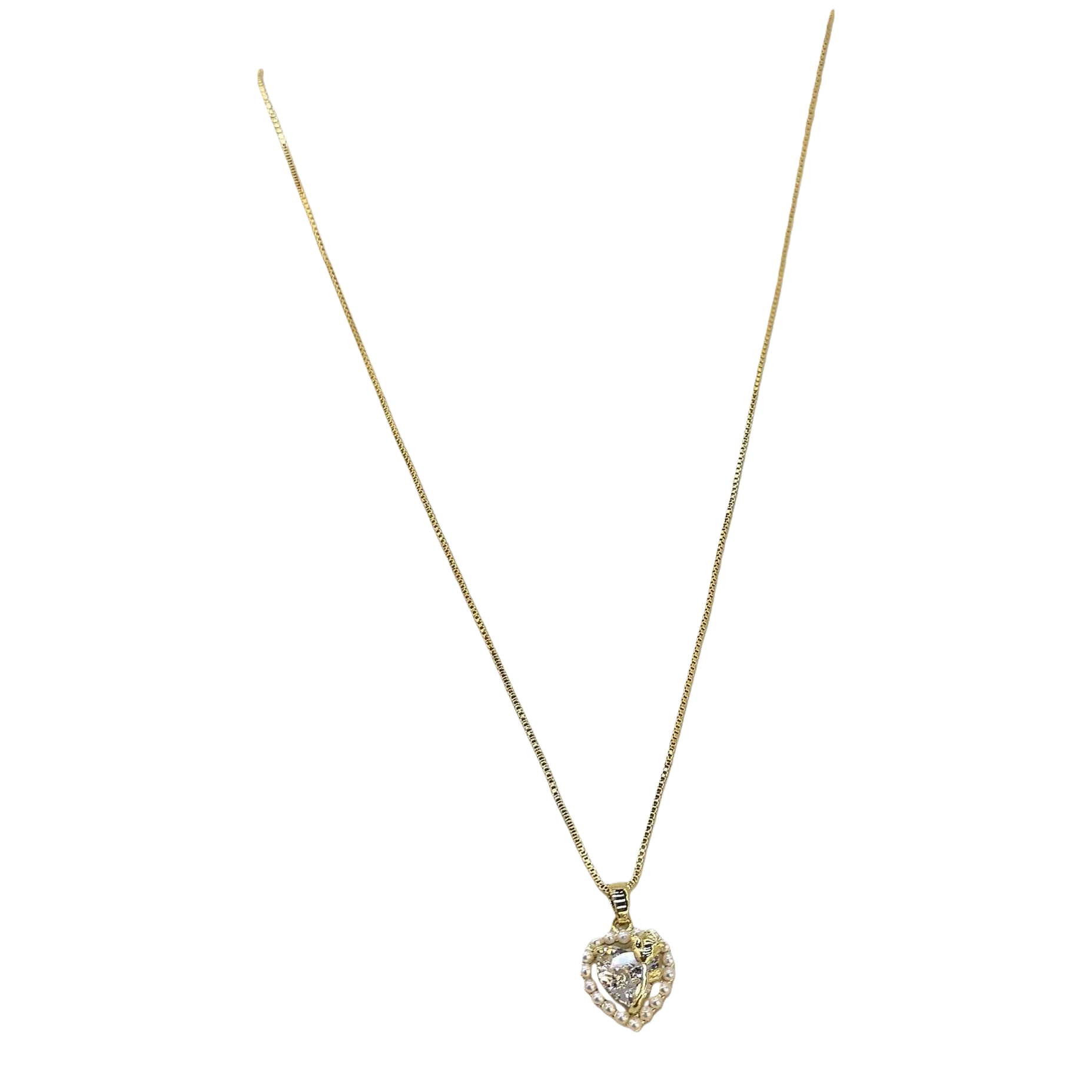 Fashionable golden necklace heart-shaped pendant, simple and versatile women's accessory gift for your girlfriend, couple style, trendy style Item Picture