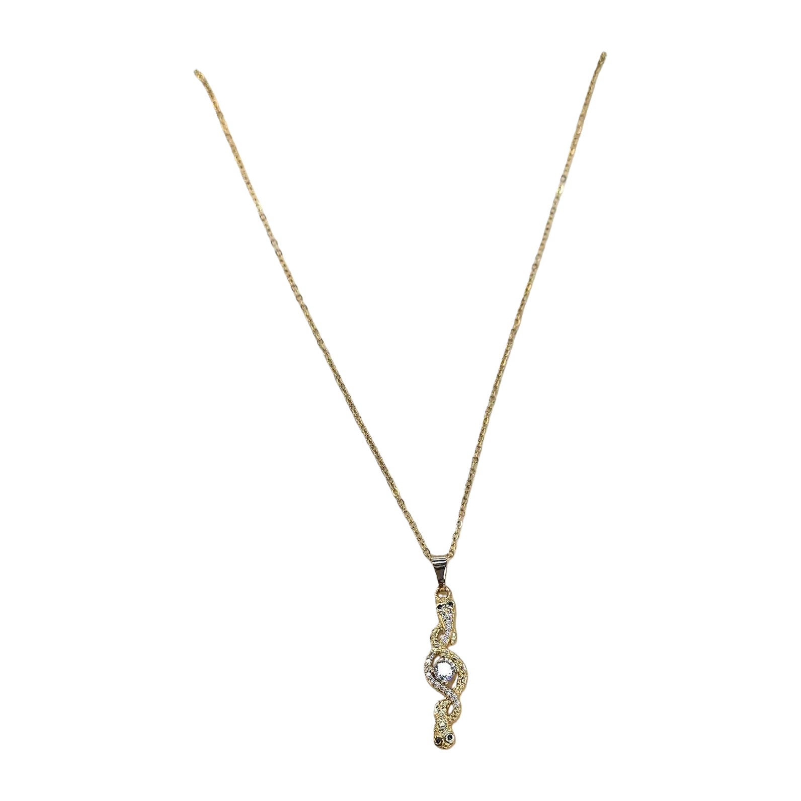 This fashionable golden snake-shaped design necklace is a trendy, individualistic and versatile accessory for women. It is a simple necklace and accessory Item Picture