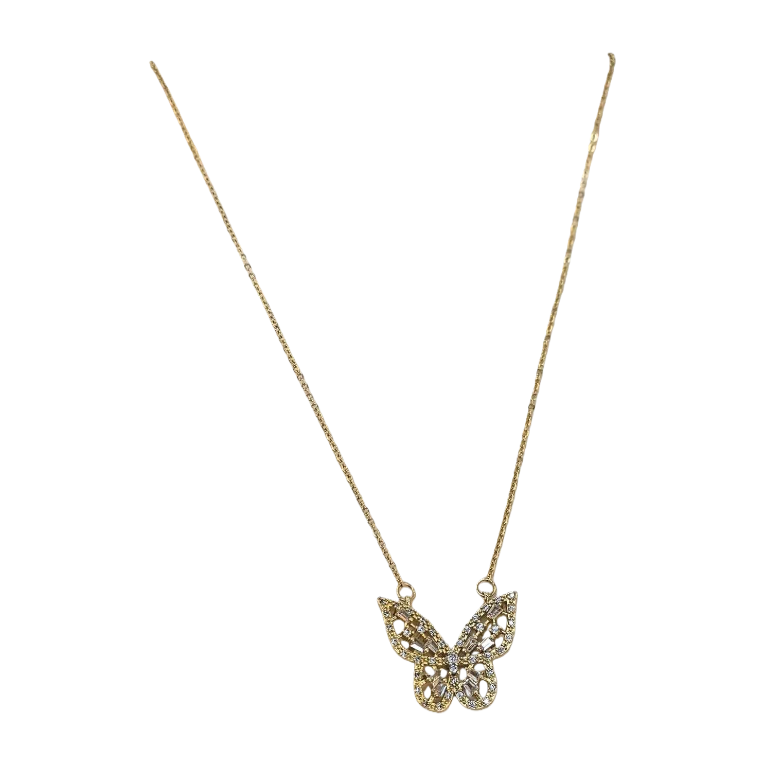 Fashionable golden butterfly-shaped necklace for women, simple and versatile Korean style, personalized accessory, gift decoration Item Picture