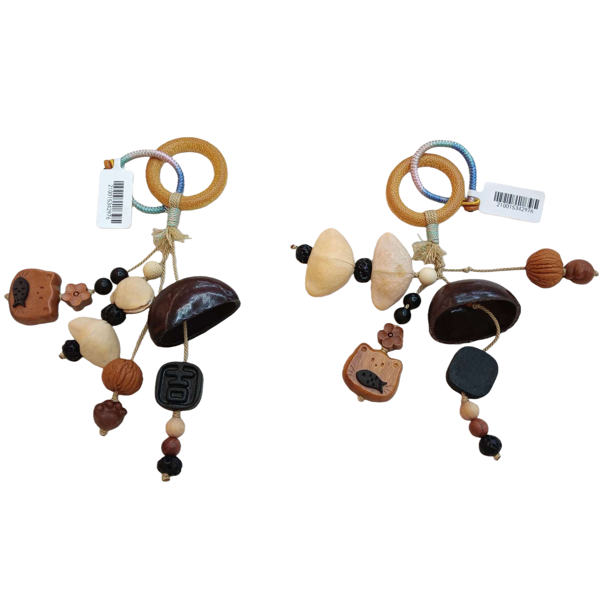 Colorful rope ring pendants, creative decoration, personalized handcrafted pendants, colorful beaded pendants, trendy accessories Item Picture