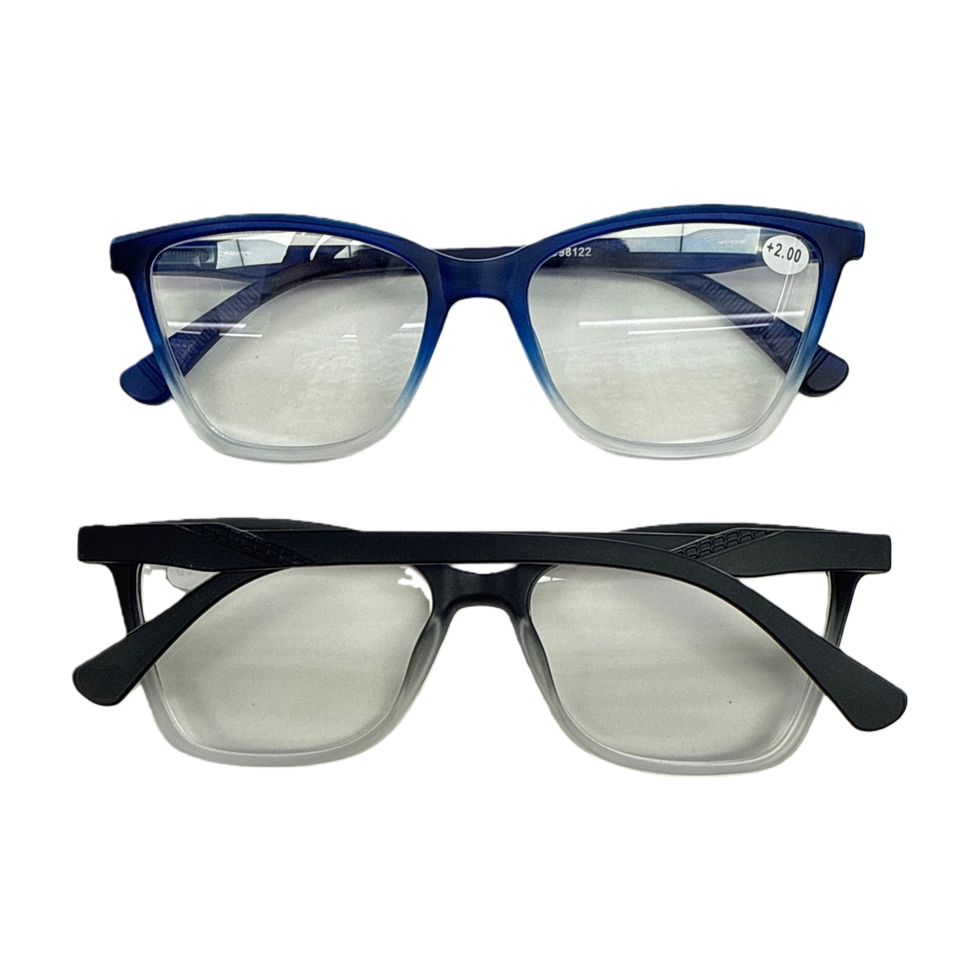 Fashionable blue gradient frame glasses, black gradient frame glasses, unisex trendy eyewear accessories Item Picture