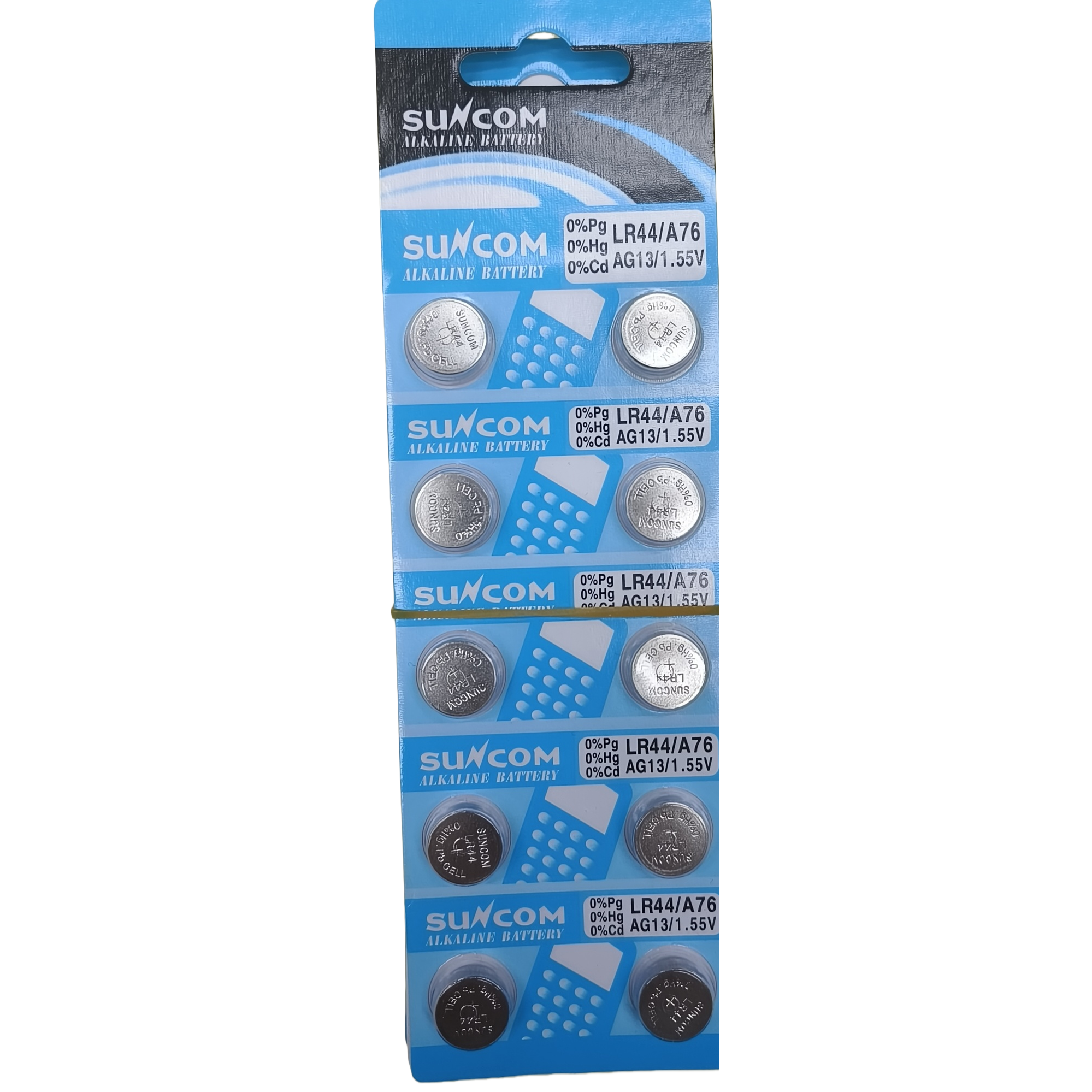 suncom alkaline button battery blue pack larga duración reloj aplicable dispositivos electrónicos Item Picture