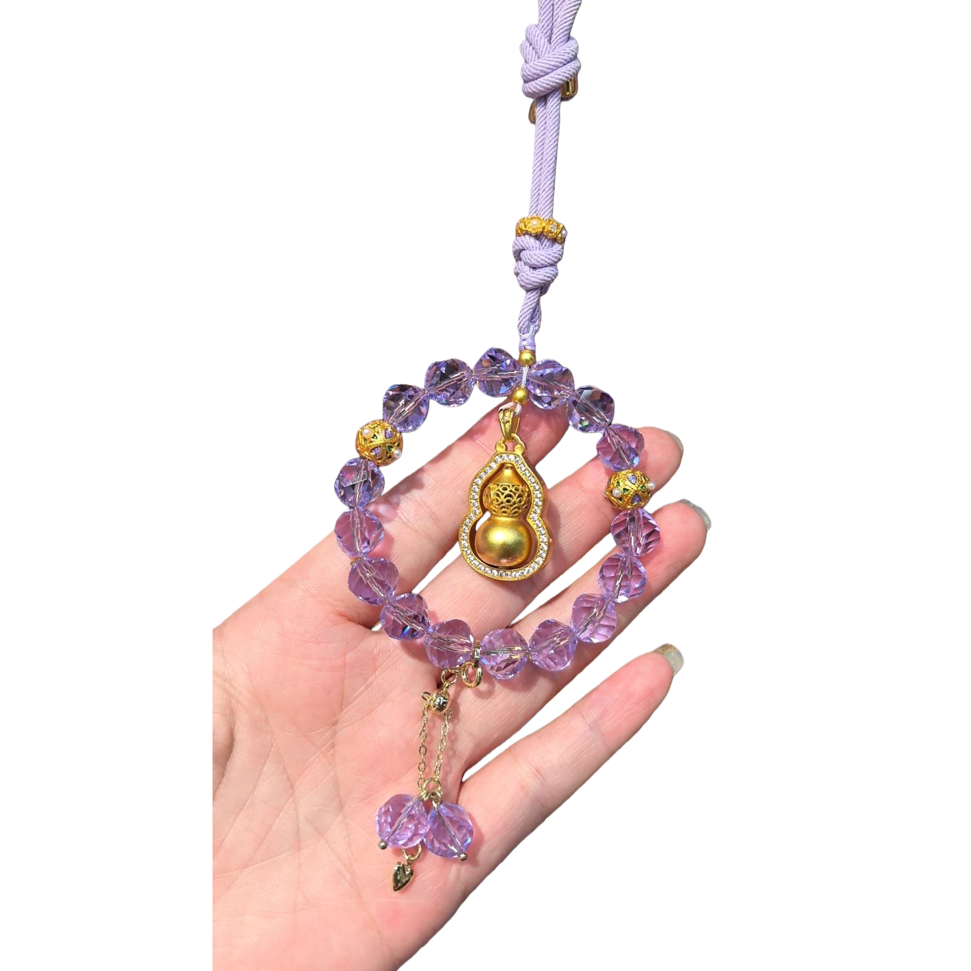 Pulsera de cristal morado colgante con calabaza accesorios de moda pinchos de mano para mujeres regalo simple y versátil Item Picture