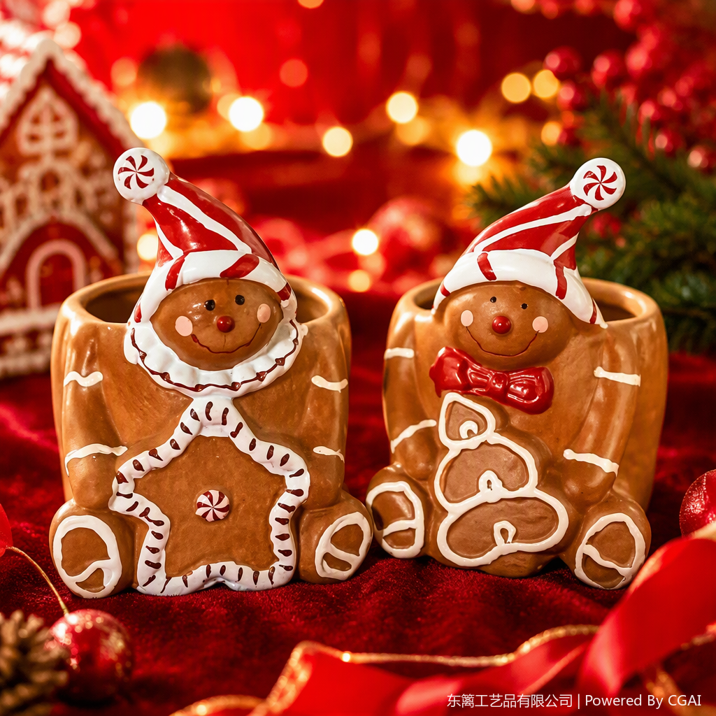 Creative brown gingerbread man decorative display, Christmas home decoration, festive atmosphere display, gift giving Specification image