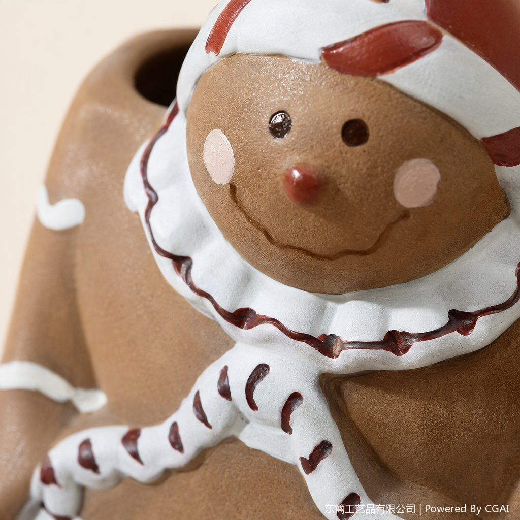 Creative brown gingerbread man decorative display, Christmas home decoration, festive atmosphere display, gift giving Application Scenario