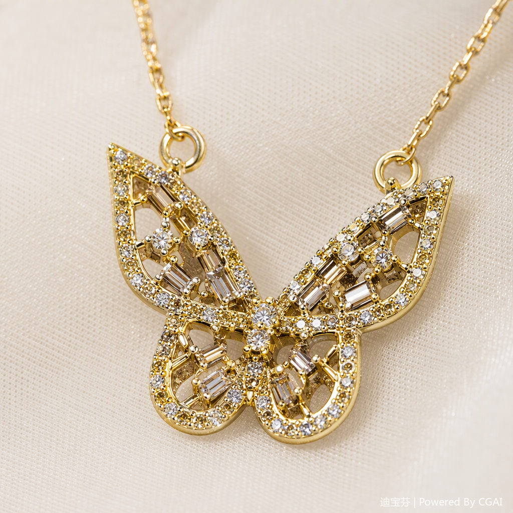 Fashionable golden butterfly-shaped necklace for women, simple and versatile Korean style, personalized accessory, gift decoration Application Scenario
