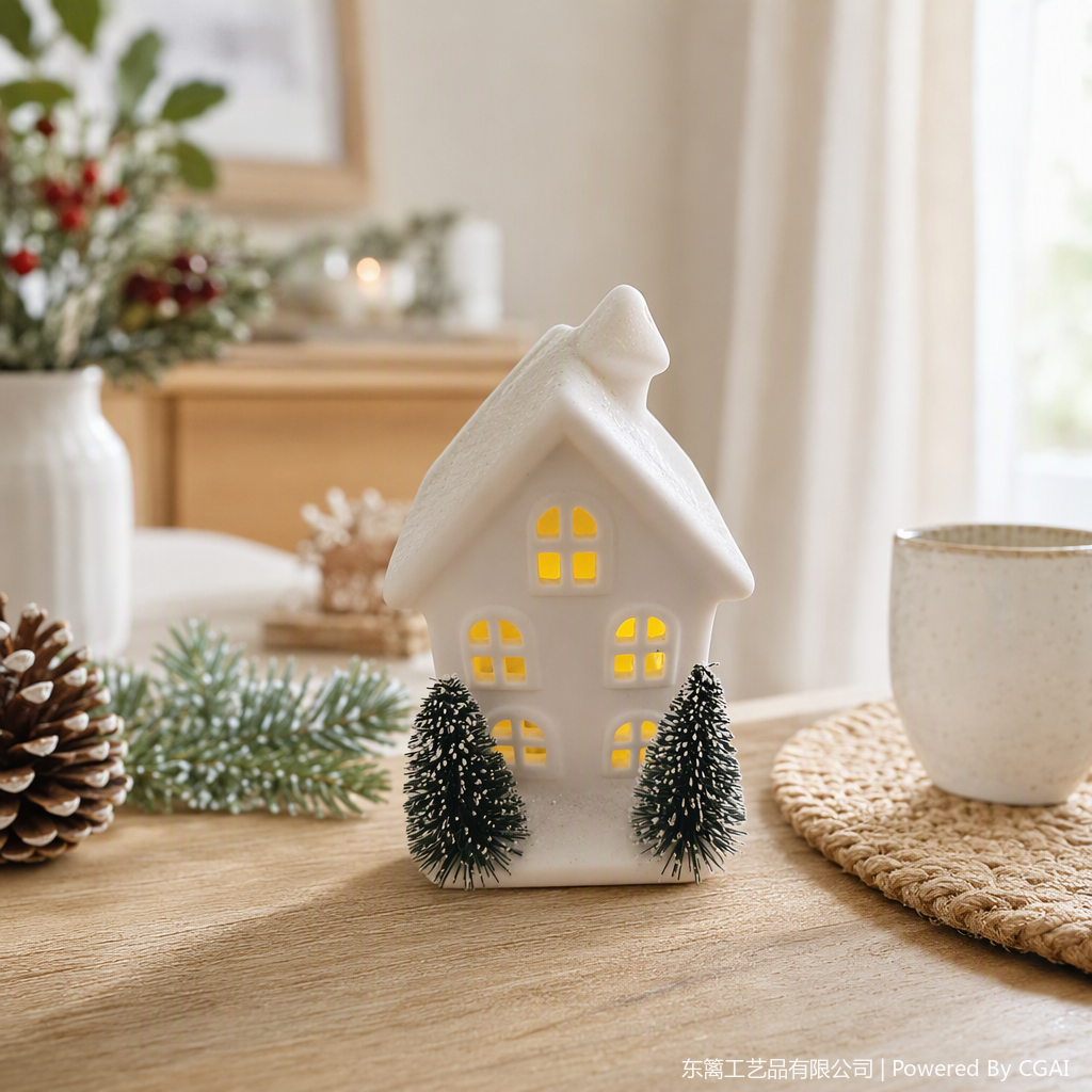 White Christmas house decorations, holiday decorations, Christmas tree pendants, Christmas home decorations, gift ornaments details Picture