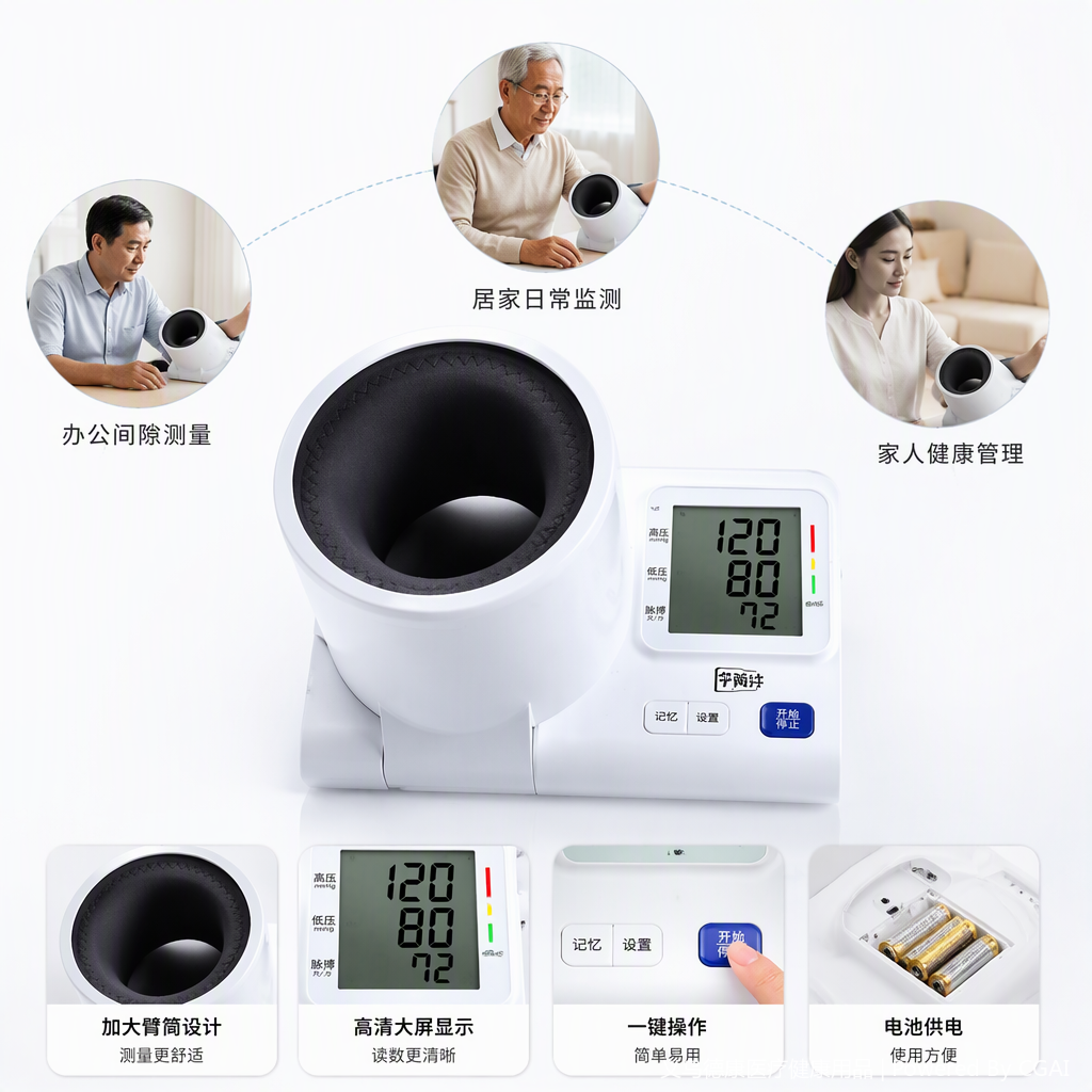 Home blood pressure monitor, medical maintenance, digital display, portable blood pressure monitor, health detection instrument Specification image