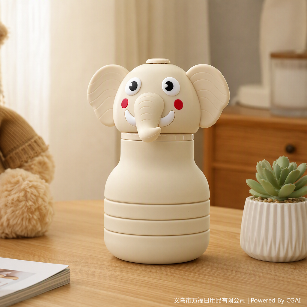 Daily necessities, elephant stainless steel cute cups, insulated cups, children's insulated cups details Picture