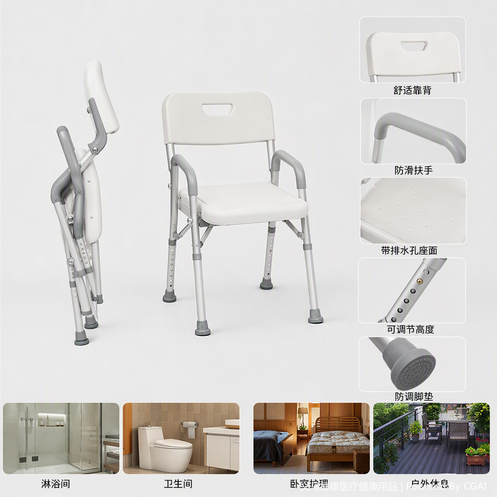 The multi-functional folding chair is simple, suitable for home, office, leisure, portable, lightweight, durable and available in multiple colors Specification image