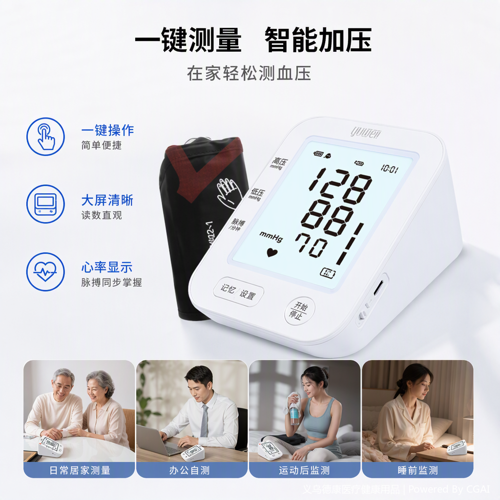 Home digital blood pressure monitor, adult blood pressure monitor, portable home health measurement equipment, medical and maintenance products Item Picture