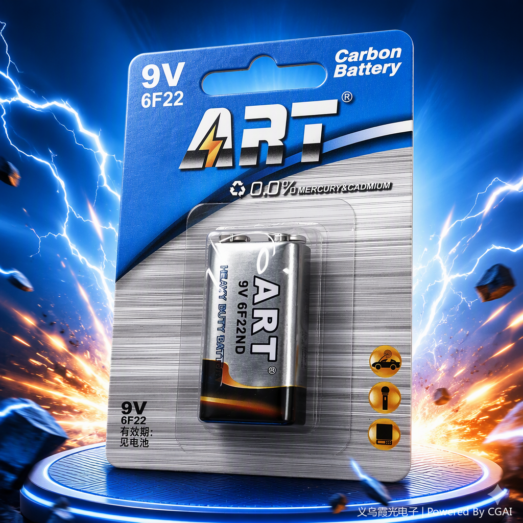 ART brand 9V carbon sex square battery blue pack durabilidad larga duración adaptación electrónica Specification image