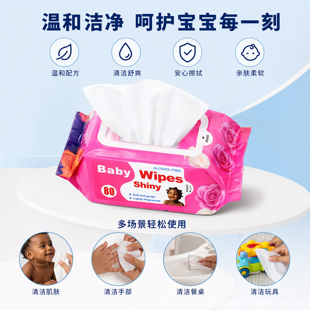 多彩包装婴儿湿巾柔软温和宝宝手口专用湿纸巾便携装