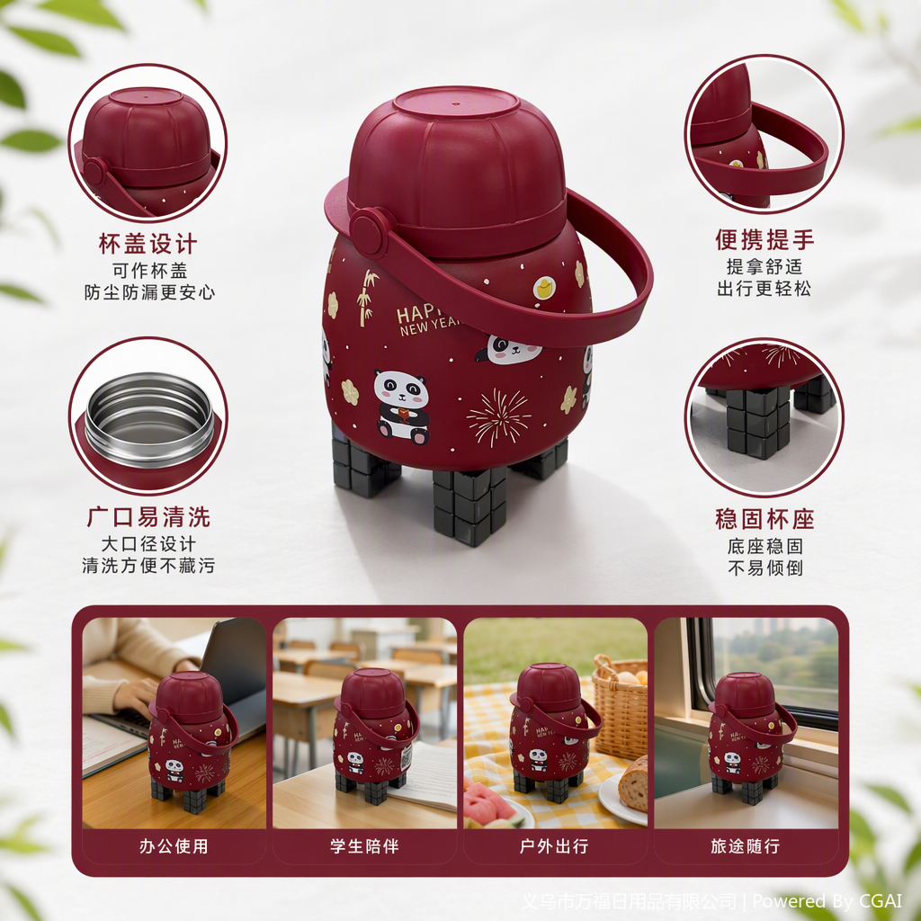 Cute stainless steel insulated cups for children in daily necessities, portable leak-proof insulated cups for men and women outdoors, and student insulated cups