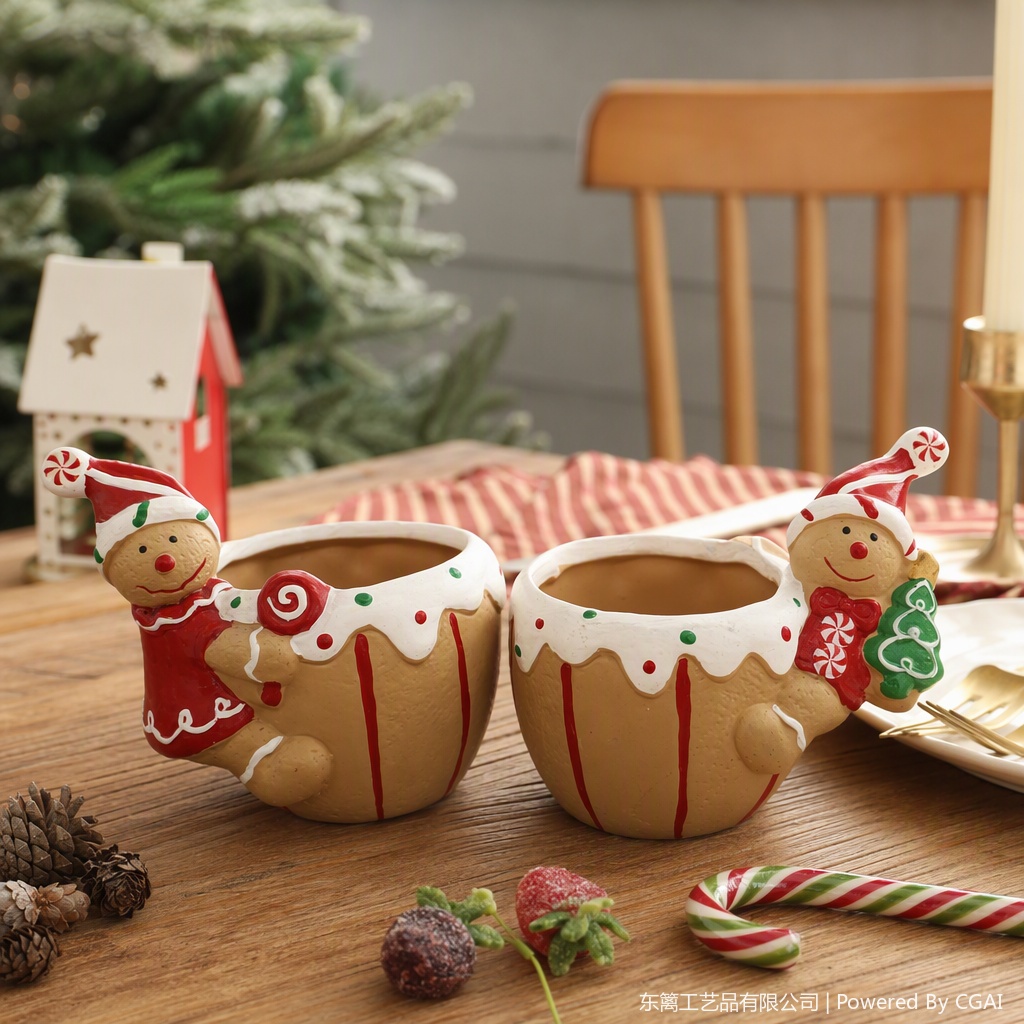 Navidad pan de jengibre hombre forma maceta decoración creativa regalos navideños accesorios para el hogar vacaciones esenciales details Picture