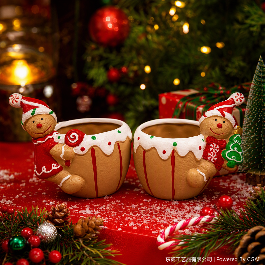 Navidad pan de jengibre hombre forma maceta decoración creativa regalos navideños accesorios para el hogar vacaciones esenciales Specification image