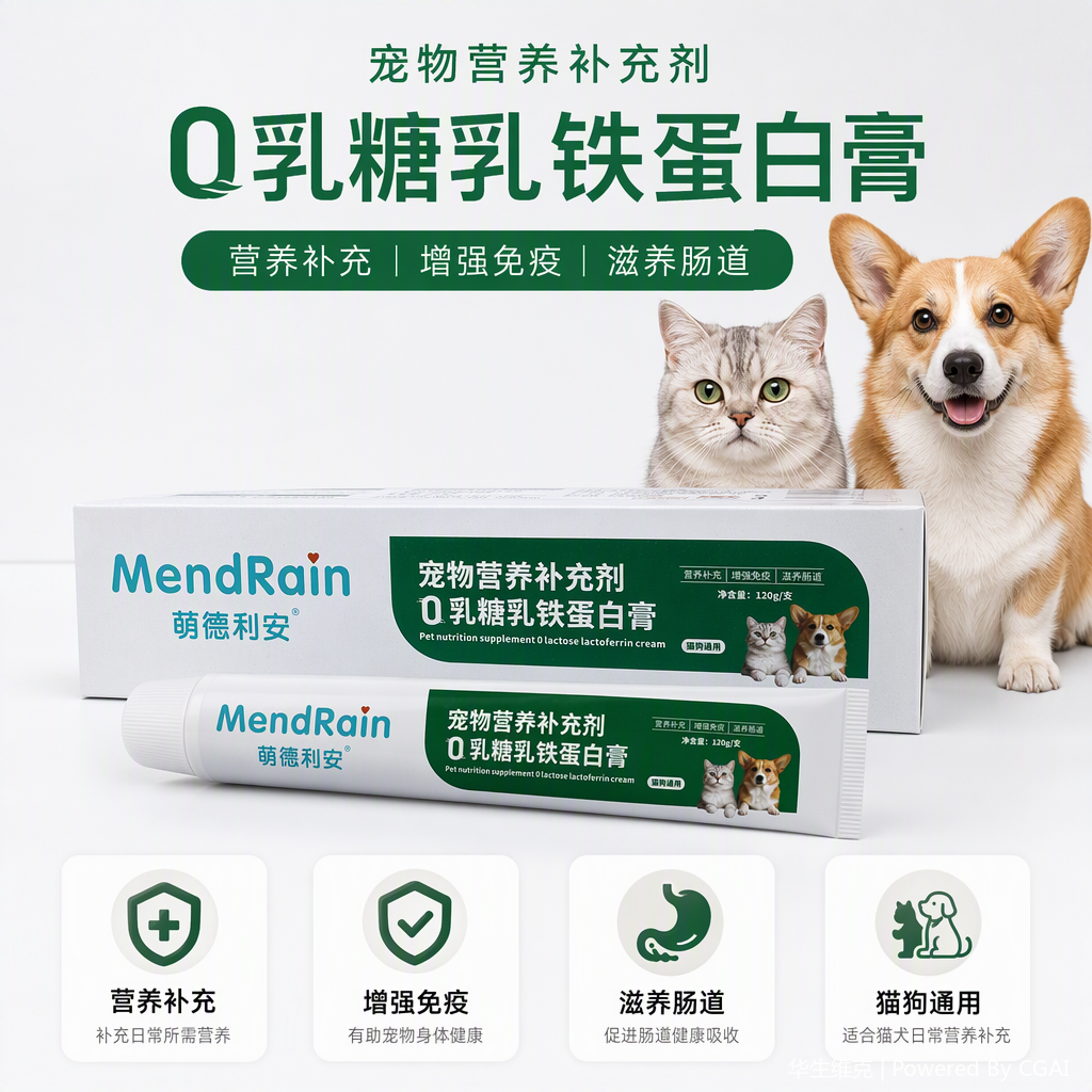Huasheng Weike Mengdelian Immune Enhancement Cream 120ml. Cat, Dog and cow colostrum to enhance self-protection. Lactoferrin. Cat pet health supplement