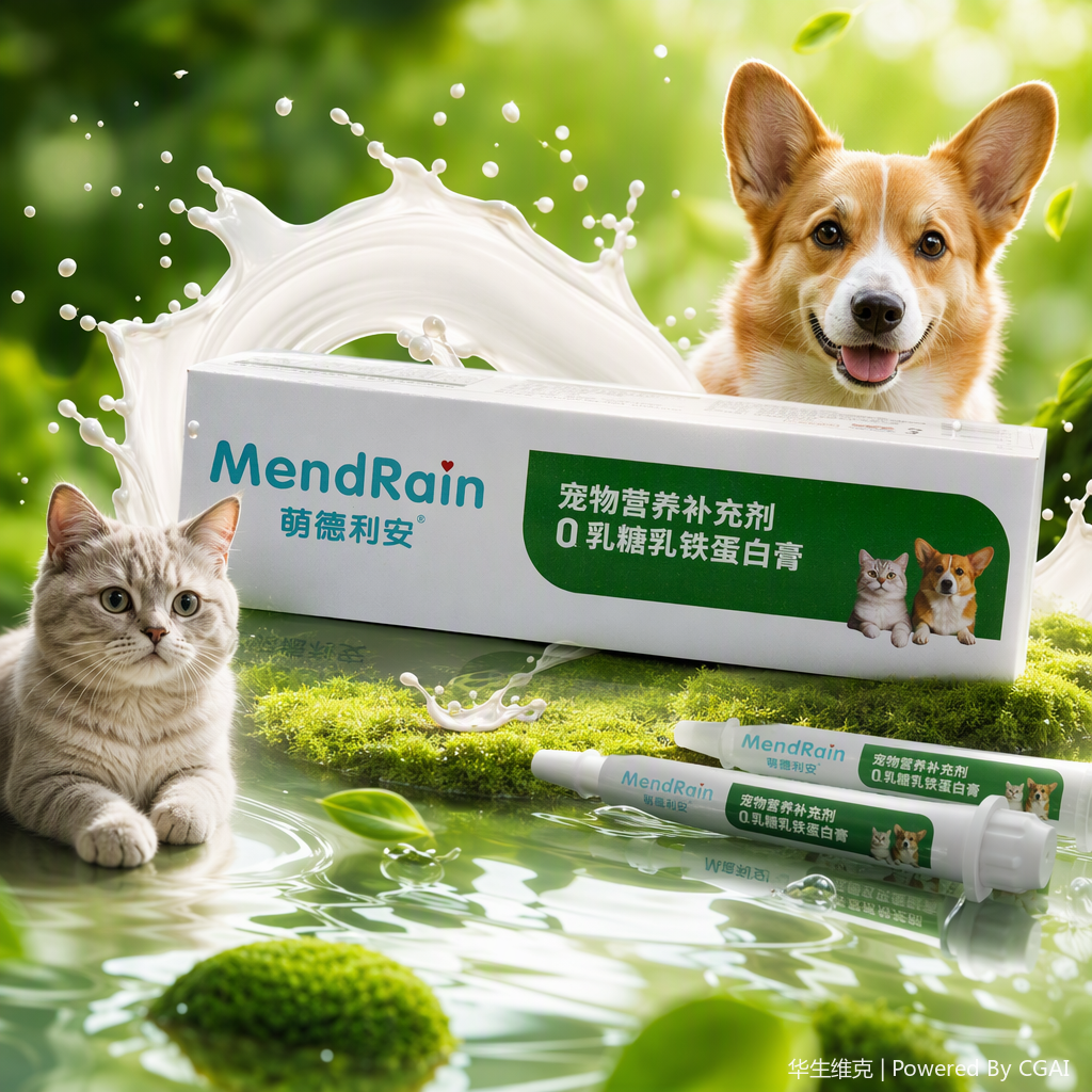 Huasheng Weike Mengdelian Immune Enhancement Cream 120ml. Cat, Dog and cow colostrum to enhance self-protection. Lactoferrin. Cat pet health supplement Specification image