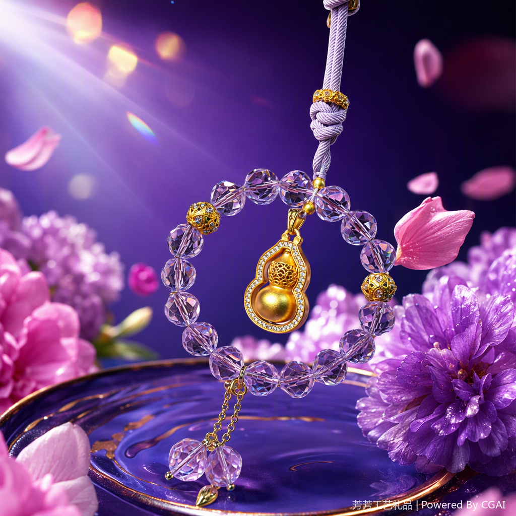 Pulsera de cristal morado colgante con calabaza accesorios de moda pinchos de mano para mujeres regalo simple y versátil Specification image