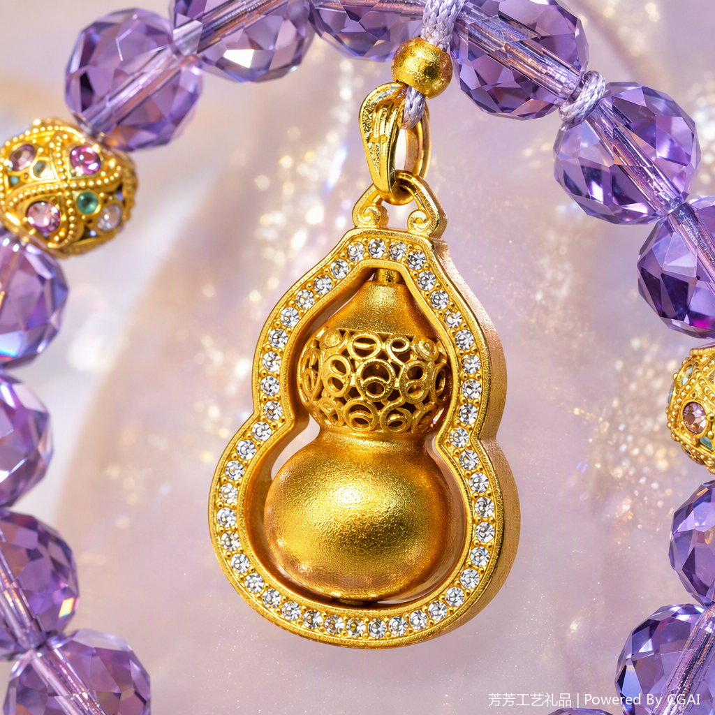 Pulsera de cristal morado colgante con calabaza accesorios de moda pinchos de mano para mujeres regalo simple y versátil Application Scenario
