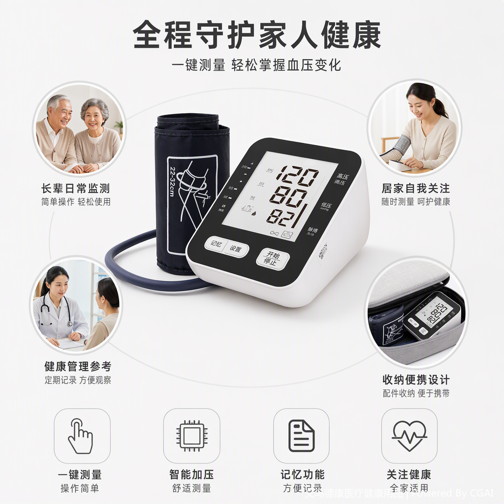 Home blood pressure monitor, intelligent blood pressure monitoring instrument, health management blood pressure measurement device, home medical maintenance equipment details Picture