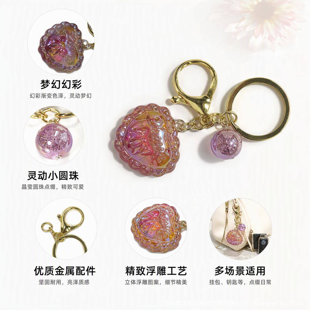 多彩心形钥匙挂件创意个性钥匙链情侣情侣礼物装饰品配件详情2