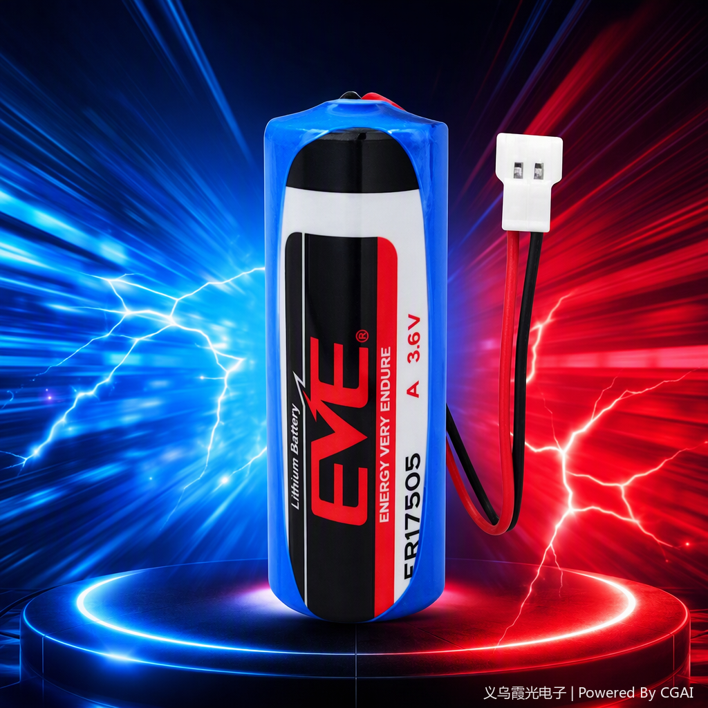 Batería de litio cilíndrica azul con cable rojo y negro enchufe blanco fuente de alimentación de carga portátil de alta capacidad Specification image