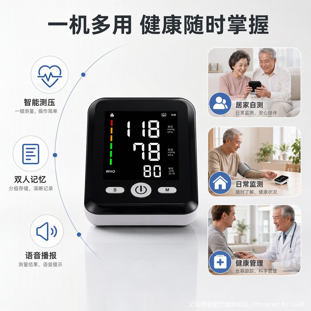 Monitor de presión arterial para uso doméstico mantenimiento farmacéutico monitoreo de salud medidor de presión arterial para uso doméstico instrumento electrónico de medición de presión arterial para adultos y niños aplicable