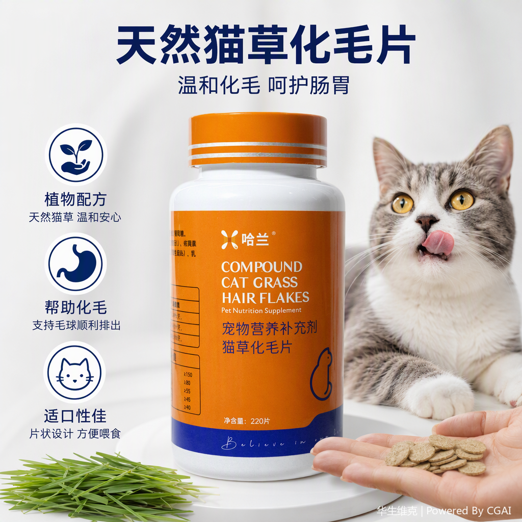 Watson Wick Harlan Cat-specific cat grass Tablets: Hairball accumulation Problem, seasonal grooming, daily dietary nutrition supplement